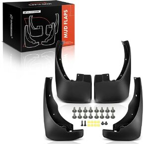 A-Premium Set of 4PCS Mud Flaps Splash Guards Mudguards Mudflaps with Hardware Accessories Compatible with Nissan Frontier 2005-2022 Pickup, Black Color, Front and Rear (Driver & Passenger Sides)