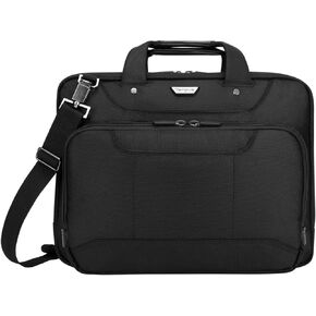Targus Corporate Traveler Laptop Briefcase Laptop Bag for Men/Women, TSA Security Checkpoint Friendly, Water Resistant Computer Bag for Men/Women, 14-Inch Laptop Case for Men, Black (CUCT02UA14S)