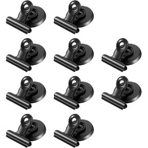 Strong Office Black Magnetic Clips Heavy Duty Refrigerator Magnet Hook Clips for Photo Displays, Whiteboards, Locker, Fridge, Classroom, School, Office(10 Pack) (Black)