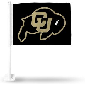 علم سيارة مزدوج الجوانب من Rico Industries NCAA Colorado Buffaloes ذهبي مزدوج الجوانب - 40.64 سم × 48.26 سم - عمود قوي يتم تثبيته على السيارة/الشاحنة/السيارات in Saudi Arabia