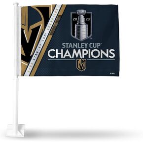 Rico Industries NHL Hockey Stanley Cup Champions Double Sided Car Flag - 16" x 19" - Strong Pole That Hooks onto Car/Truck/Automobile