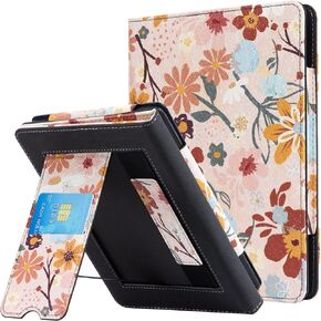 CoBak Kindle Paperwhite Case with Stand - Durable PU Leather Cover with Auto Sleep Wake, Card Slot, Hand Strap Feature - Fits Kindle Paperwhite 11th Generation 6.8" and Signature Edition 2021 Released