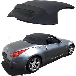 Sierra Auto Tops Replacement Convertible Soft Top with Heated Glass Window, fits Nissan 350Z models 2004-2009, Premium Grade - Stayfast Cloth, Black