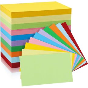 Colored Blank Index Cards, 600 Sheets Flash Cards, 3 x 5 Inch Study Cards Notecards for School Learning and office Supplies, 10 Colors