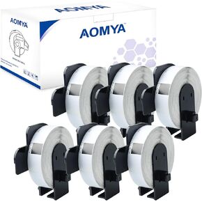 6 عبوات من ملصقات Aomya DK-1203 المتوافقة مع مجلدات الملفات المقطوعة بالقالب من BRO مقاس 2/3 بوصة × 3-7/16 بوصة (17 مم × 87 مم) ملصقات بيضاء مع 6 خراطيش قابلة لإعادة الاستخدام تستخدم لـ QL-700 QL570 QL710W QL800 QL810W QL1060N(6 ) in Kuwait