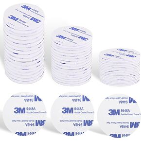 100 قطعة شريط لاصق مزدوج الجوانب، شريط تثبيت عالي التحمل، شريط قوي مقاوم للماء من الفوم للمنزل والسيارة وإطار السجاد والمكتب والفصول الدراسية (دائري، أبيض، القطر: 40 مم) in Kuwait