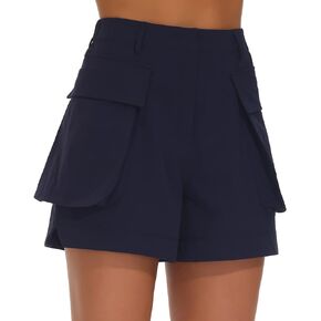THE GYM PEOPLE Women's Hiking Cargo Shorts Elastic High Waist Summer Outdoor Workout Shorts with Pockets