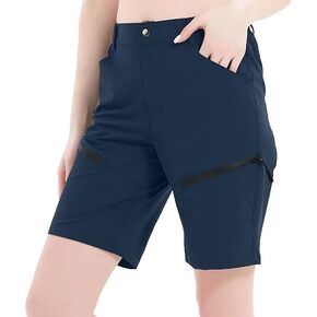 Women's Hiking Cargo Shorts Summer Quick Dry Lightweight Shorts Travel Athletic Golf with Zipper Pockets