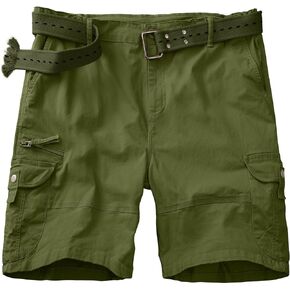 Toomett Womens Cargo Shorts Lightweight Cotton Casual Hiking Shorts Multi-Pockets Elastic Waist