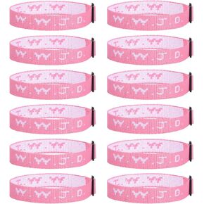 أساور w.w.j.d لحزمة الفتيات المراهقات، ماذا سيفعل يسوع الأساور، 12 قطعة وردية w.w.j.d حرف preppy أساور قابلة للتعديل يهتف الهدايا السائبة للفريق، الهدايا المسيحية لحزب الكرة الطائرة اللينة تفضل in Kuwait