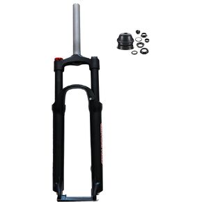 CDHPOWER MTB Suspension Fork 26 Inch, 28.6mm Straight Tube Manual Lockout Ultralight Aluminum Alloy and 1-1/8 inch headset Combo