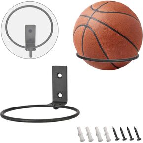 2 Pack Foldable Universal Ball Rack Holder Wall Mounted, Sports Ball Holder Rack Display Storage Organizer for Basketball Volleyball Rugby Soccer Football - Metal