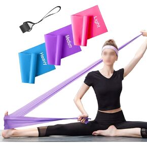 Resistance Bands Set, 3 Pack Professional Latex Elastic Bands for Home or Gym Upper & Lower Body Exercise, Physical Therapy, Strength Training, Yoga, Pilates, Rehab, Blue & Purple & Pink