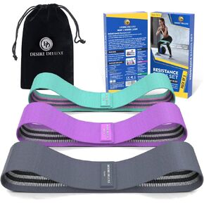 Desire Deluxe Resistance Band Exercise Workout Equipment Bands Set for Working Out Physical Therapy - Men & Women Elastic Stretch Booty Gym Equipment Accessories - Home, Fitness, Pilates, Yoga Pack 3