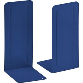 Acrimet Sleek Minimalist Metal Bookends with Non-Slip Base, Modern Decorative Book Holder, Book Shelf Holder for Home Office Organization, 9" Height, Deep Blue Color, 1 Pair