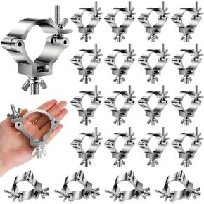 Blulu 20 Pcs Heavy Duty Truss Clamp 2 Inch Aluminum Alloy for 220lb Stage Light Clamps Lighting Truss System Light Truss O Clamp Fits 2 Inch Tube, DJ Lighting LED Par Lights Spot Lights