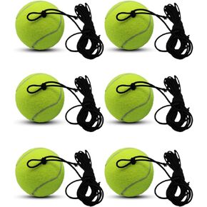 Magicorange 6 Pack Tennis Balls with String, Tennis Trainer Balls Self Practice Training Sport Tennis Trainer Replacement Tool for Indoor and Outdoor