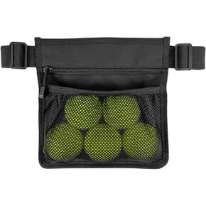 Tennis Ball Band Holder Sweatproof Pickleball Tennis Ball Holder Waist Dual-Adjustable Pickleball Ball Pouch Holding 4 Balls Ideal Tennis Accessories & Gifts for Enthusiast, Coach, Referee