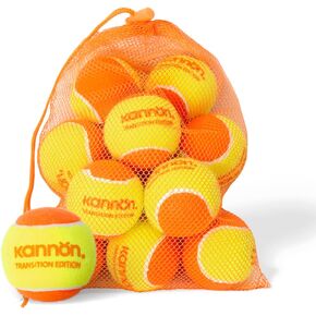 Orange Beach Tennis Balls - 50% Low Compression Stage Tennis Ball for Beginners Kids Training Practicing Playing Beach Tennis Balls 12-Pack with Carry Bag