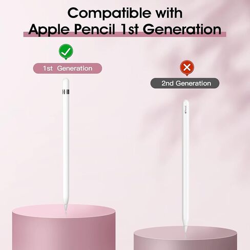 حافظة حامل TiMOVO تناسب قلم Apple الجيل الأول، غطاء رأس قابل للسحب واقٍ لأقلام الرصاص مع مشبك قوي لقلم Apple الجيل الأول - وردي in Saudi Arabia