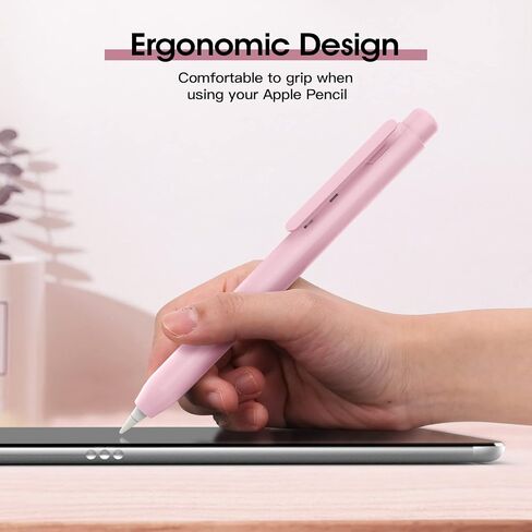 حافظة حامل TiMOVO تناسب قلم Apple الجيل الأول، غطاء رأس قابل للسحب واقٍ لأقلام الرصاص مع مشبك قوي لقلم Apple الجيل الأول - وردي in Saudi Arabia