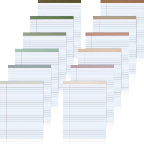 12 Pcs Legal Pads 8.5 x 11 Inches Note Pads 50 Sheets Per Notepad Wide Ruled Lined Paper Notepad Morandi Binding Writing Pad for College Office School, 12 Colors in Saudi Arabia
