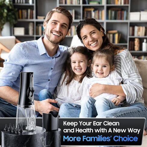 أداة إزالة شمع الأذن لتنظيف الأذن - مجموعة إزالة شمع الأذن الكهربائية التي تعمل بالطاقة المائية IPX7، نظام تنظيف الأذن المقاوم للماء، 3 أوضاع للضغط، تقلل بسهولة منع تراكم الشمع و8 نصائح in Kuwait
