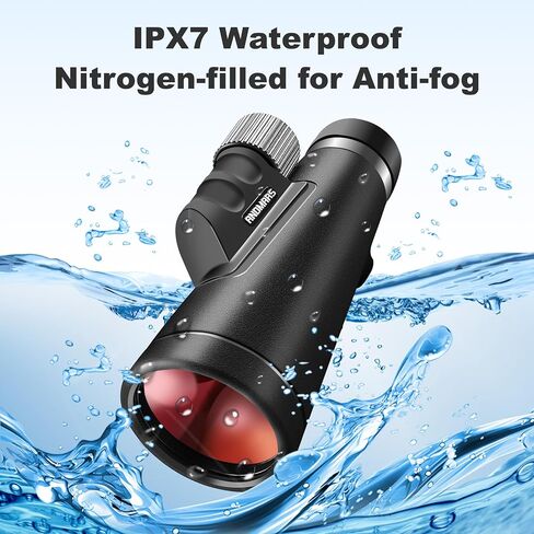 2024 New Andmars 12x56 ED High Power Monocular for Adults. Waterproof Telescope with Box, Phone Adapter and Tripod. FMC Coated & BAK4 Prism. for Birding Hiking Hunting. (Green) in Saudi Arabia