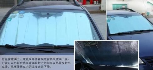 ZhuJianHua 54 * 28 بوصة مظلة للسيارة عازلة للحرارة للأشعة فوق البنفسجية (فضية) مظلة للسيارة - فضية عاكسة للطاقة الشمسية تحافظ على برودة السيارة - ظلال شمسية ضخمة تحجب الأشعة فوق البنفسجية - مظلة أمامية للسيارة in Kuwait