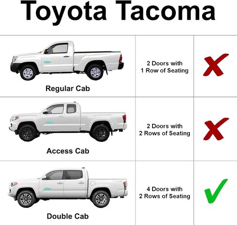 YelloPro Side Window Rear Seat 2nd Row Sunshade Custom Fit for 2016 2017 2018 2019 2020 2021 2022 2023 Toyota Tacoma - Access Cab - 2DR 2Dr, UV Sun Protection (2pcs) in Saudi Arabia