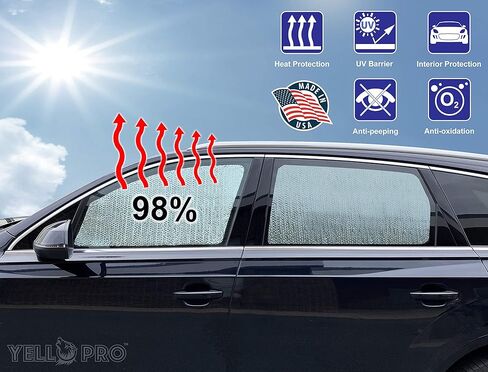 YelloPro Side Window Rear Seat 2nd Row Sunshade Custom Fit for 2016 2017 2018 2019 2020 2021 2022 2023 Toyota Tacoma - Access Cab - 2DR 2Dr, UV Sun Protection (2pcs) in Saudi Arabia