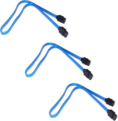 SATA Cable III, 3 Pack SATA Cable III 6Gbps Straight HDD SDD Data Cable with Locking Latch 19.69 Inches for SATA HDD,SSD, CD Driver, CD Writer (Blue, 1 Pack) (Red, 3 Pack) in Saudi Arabia