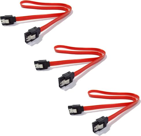 SATA Cable III, 3 Pack SATA Cable III 6Gbps Straight HDD SDD Data Cable with Locking Latch 19.69 Inches for SATA HDD,SSD, CD Driver, CD Writer (Blue, 1 Pack) (Red, 3 Pack) in Saudi Arabia