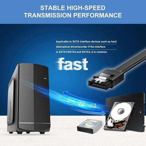 كابل بيانات SaiTech IT 5 حزم SATA III 6.0 جيجابت في الثانية مع مزلاج قفل لكابل HDD وSSD III 6 جيجابت في الثانية (أسود - مستقيم مع مزلاج قفل على كلا الجانبين، كابل Sata) 45 سم in Saudi Arabia