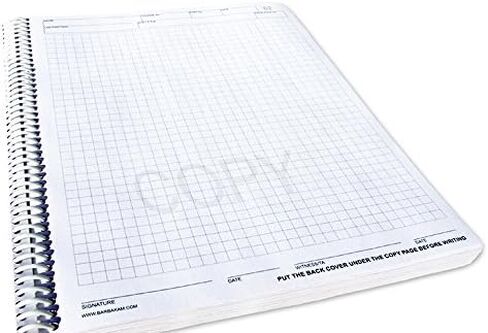 BARBAKAM Lab Notebook 100 Carbonless Pages Spiral Bound (Copy Page Perforated) in Saudi Arabia