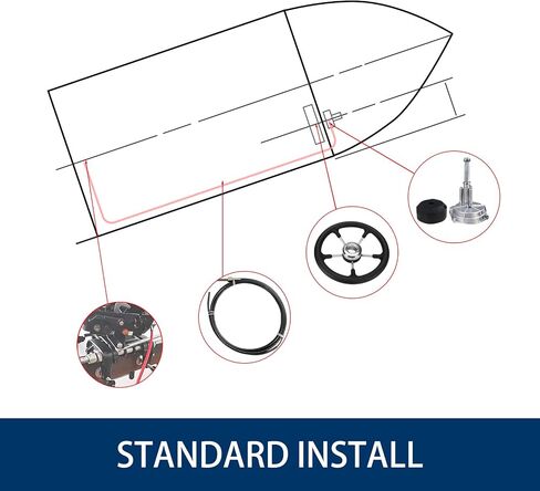 Marinexplore Outboard Steering System,14ft Rotary Steering Cable Kit with Luxury Foamed Stainless Steel Steering Wheel,Steering System Replacement for Marine Boat in Saudi Arabia