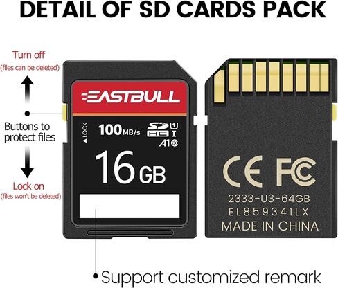 EASTBULL 5-Pack SD Card 64GB U3 V30 SDXC A1 Memory Cards Bulk with 5 Cases | 100MB/s SD Card 64G Class 10 Full HD Video Cards for Camera (5-Pack) in Saudi Arabia