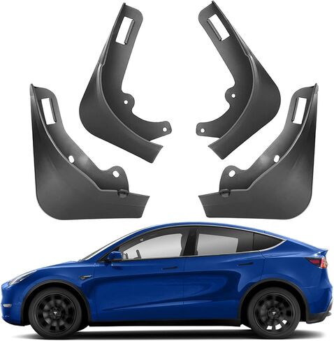 Tesla Model Y Mud Flaps Splash Guards No Need to Drill Holes 2021 2022 2023 Upgraded (Set of Four) Model Y Fender Mud Guard Accessories in Saudi Arabia
