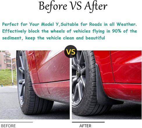Tesla Model Y Mud Flaps Splash Guards No Need to Drill Holes 2021 2022 2023 Upgraded (Set of Four) Model Y Fender Mud Guard Accessories in Saudi Arabia