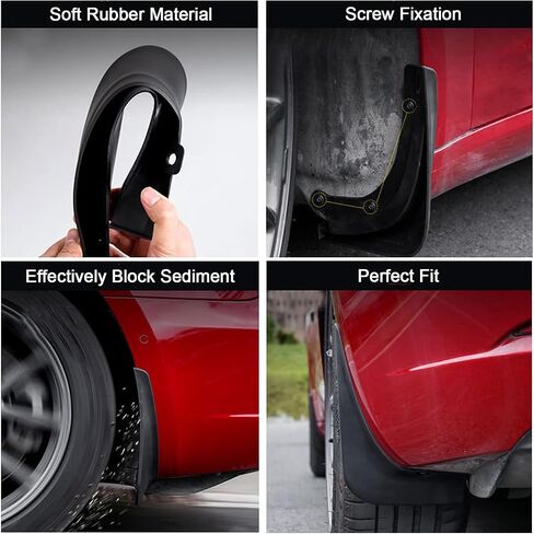 Tesla Model Y Mud Flaps Splash Guards No Need to Drill Holes 2021 2022 2023 Upgraded (Set of Four) Model Y Fender Mud Guard Accessories in Saudi Arabia