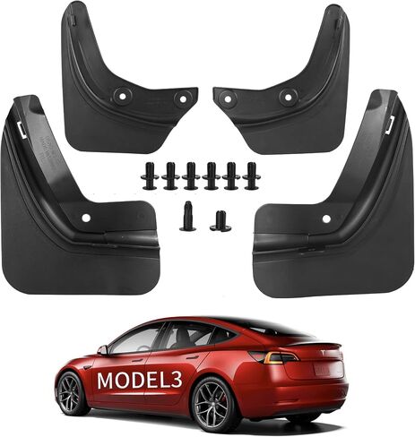 Tesla Model Y Mud Flaps Splash Guards No Need to Drill Holes 2021 2022 2023 Upgraded (Set of Four) Model Y Fender Mud Guard Accessories in Saudi Arabia