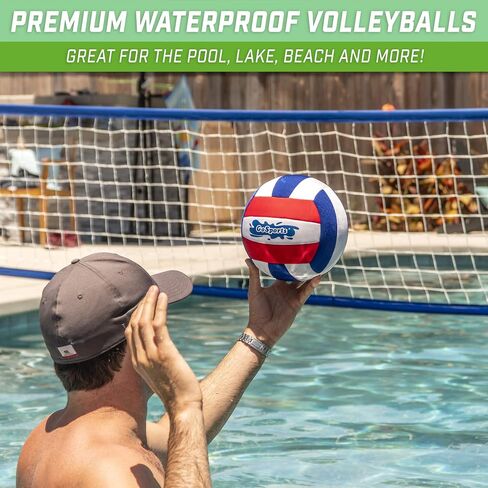 GoSports Pro Neoprene Pool Volleyball 2 Pack, Waterproof Volleyballs with Ball Pump in Saudi Arabia