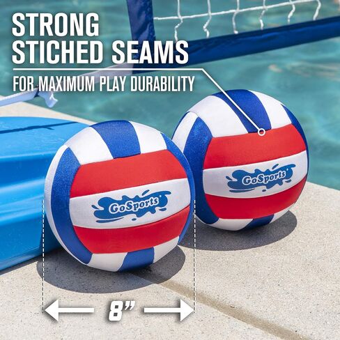 GoSports Pro Neoprene Pool Volleyball 2 Pack, Waterproof Volleyballs with Ball Pump in Saudi Arabia