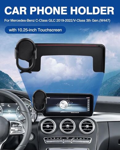 Autorder مناسب تمامًا لحامل هاتف السيارة 2019-2022 Mercedes-Benz C-Class GLC/2021 2022 V-Class إكسسوارات حامل هاتف 10.25 بوصة شاشة هاتف خلوي حاملات سيارات بدون استخدام اليدين دوران 360 درجة in Saudi Arabia