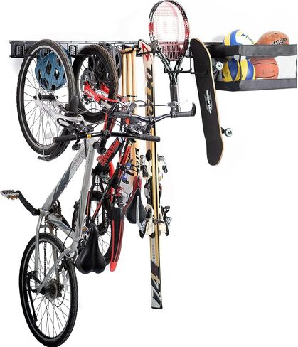 منظم المعدات الرياضية للمرآب، سلة تخزين الكرات على الحائط، رف تخزين الدراجات والخوذات، رف أدوات للتزلج على الجليد وكرة السلة وكرة القدم ومضارب البيسبول in Kuwait
