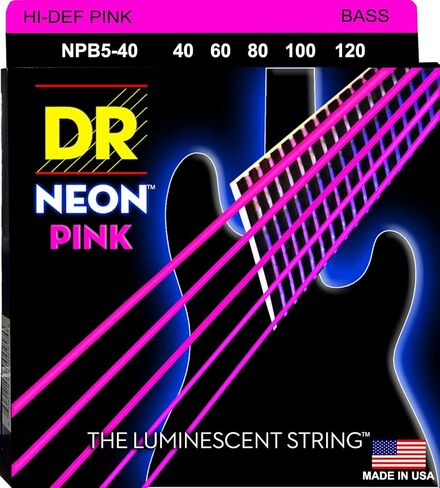 DR Strings HI-DEF NEON Bass Guitar Strings (NPB5-40) in Saudi Arabia