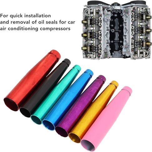 Aramox Oil Shaft Seal Removal Tool, 7Pcs Car AC Compressor Oil Shaft Seal Remover Installer Steel Iron Auto Air Conditioning Repair Tool in Saudi Arabia