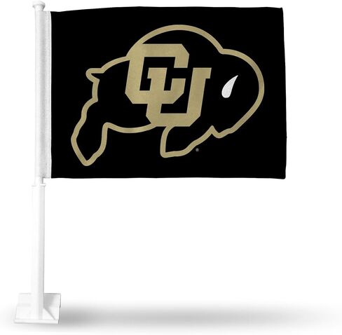 Rico Industries NCAA Colorado Buffaloes Gold Double Sided Car Flag Double Sided Car Flag - 16" x 19" - Strong Pole That Hooks onto Car/Truck/Automobile in Saudi Arabia