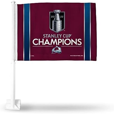 علم سيارة مزدوج الجوانب من Rico Industries NHL Hockey Stanley Cup Champions - 40.64 سم × 48.26 سم - عمود قوي يتم تثبيته على السيارة/الشاحنة/السيارات in Kuwait