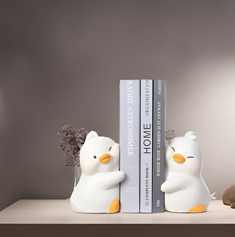 Cute Duck Bookends,Book Ends for Shelves,Resin Decorative Bookends,Creative Book Holders Stopper for Bookshelf Desk Home Office Decoration in Kuwait